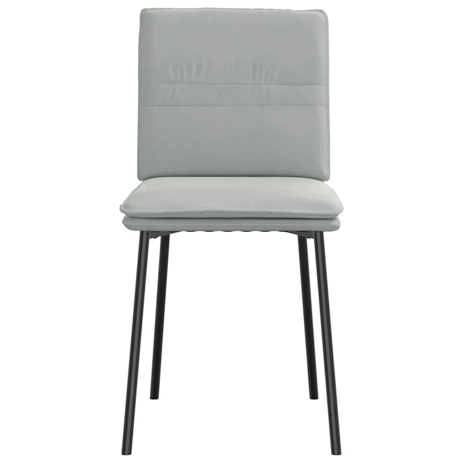 Chaises à manger lot de 2 Gris clair Velours - 4