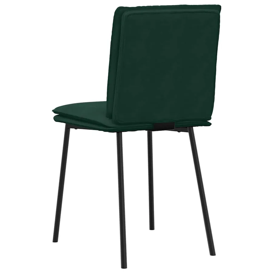 Chaises à manger lot de 2 Vert foncé Velours - 6