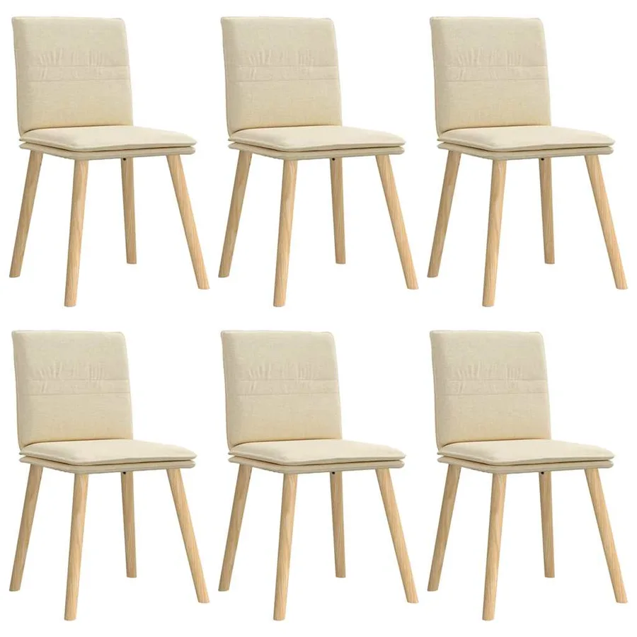 Chaises à manger lot de 6 crème tissu - 2