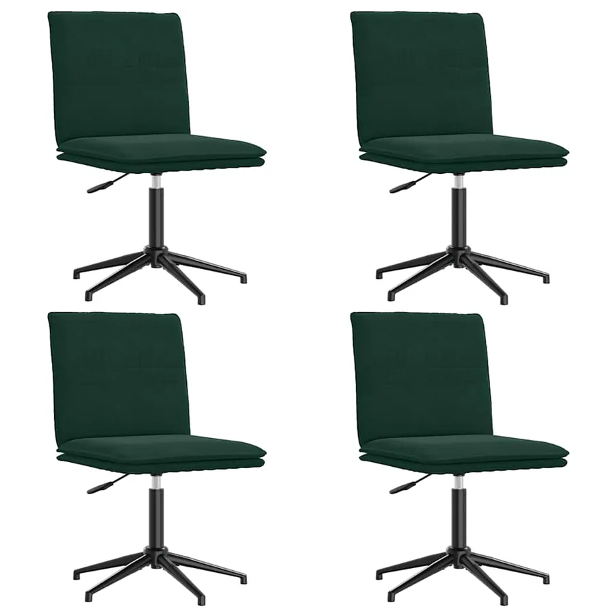 Chaises à manger lot de 4 Vert foncé Velours - 2
