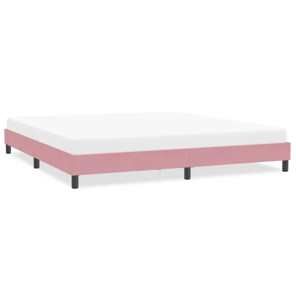 Cadre de lit sans matelas rose 200x220 cm velours