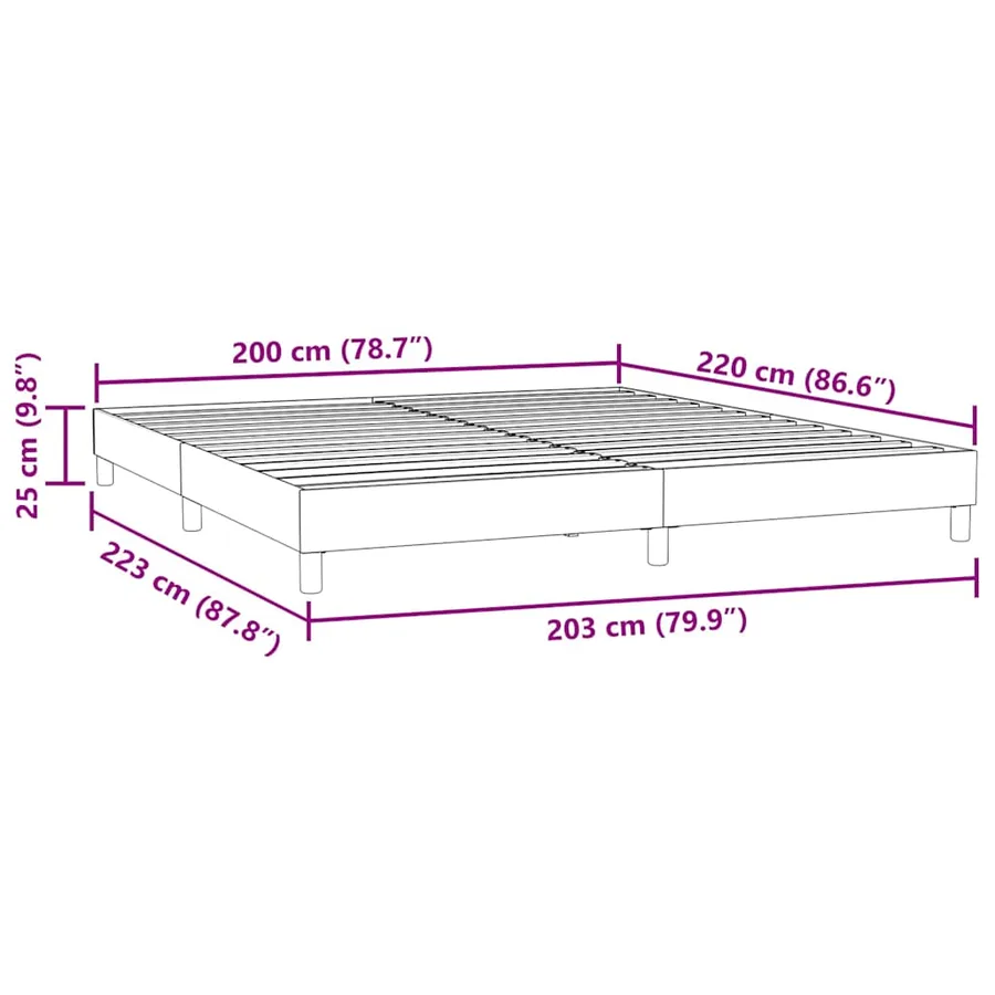 Cadre de lit sans matelas rose 200x220 cm velours - 10