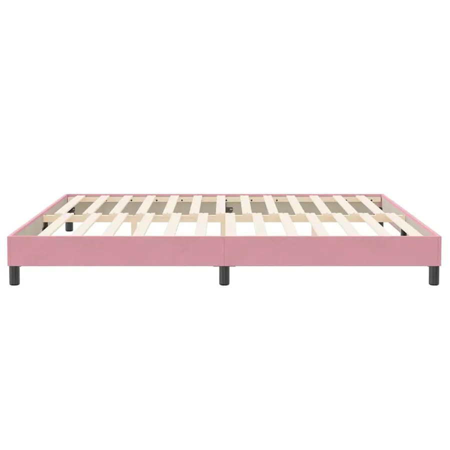 Cadre de lit sans matelas rose 200x220 cm velours - 6