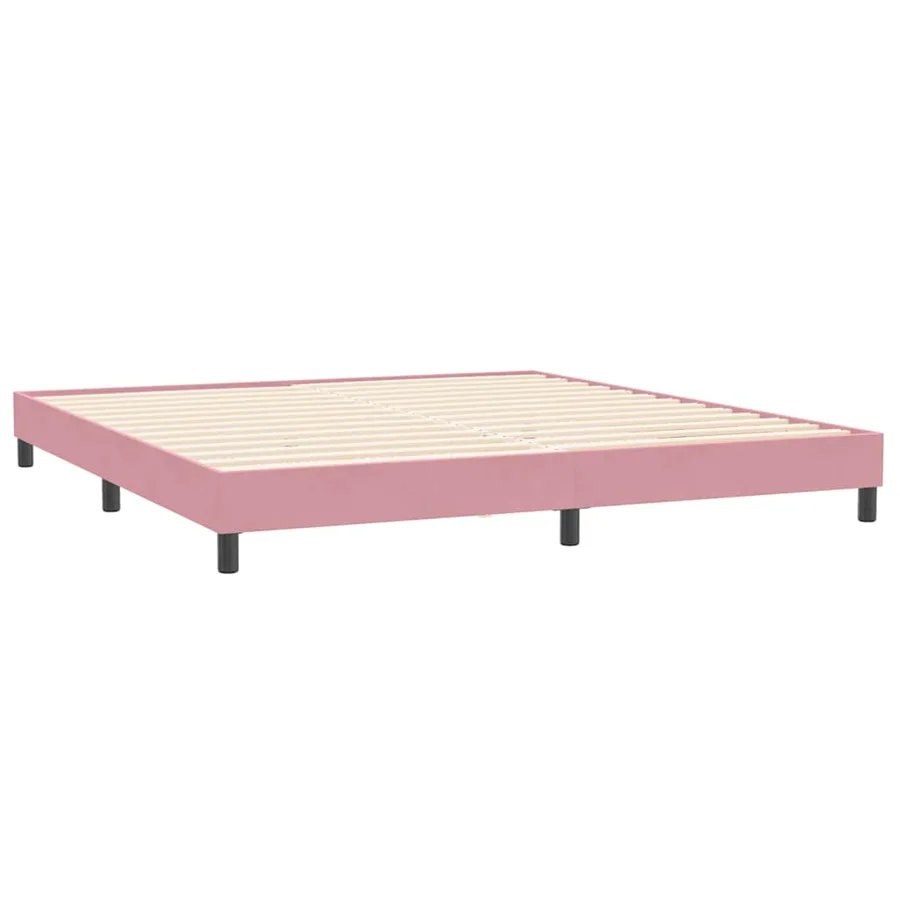 Cadre de lit sans matelas rose 200x220 cm velours - 7