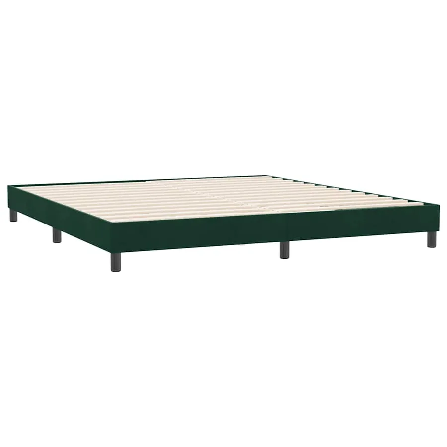 Cadre de lit sans matelas vert foncé 180x220 cm velours - 2