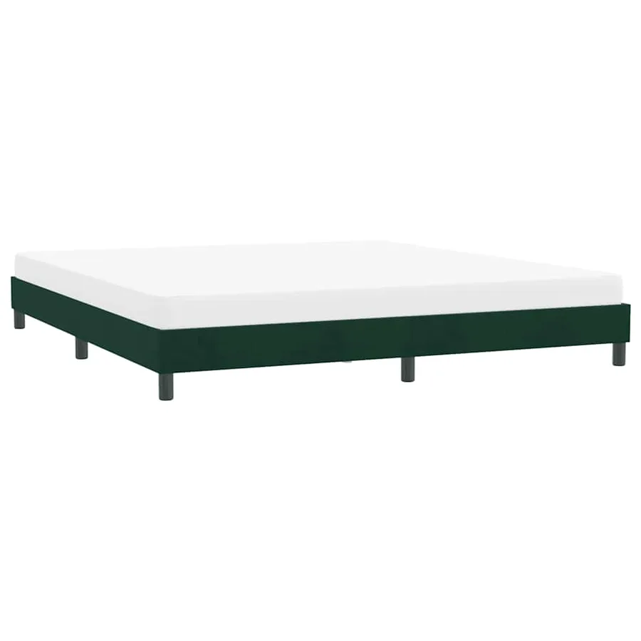 Cadre de lit sans matelas vert foncé 180x220 cm velours - 4