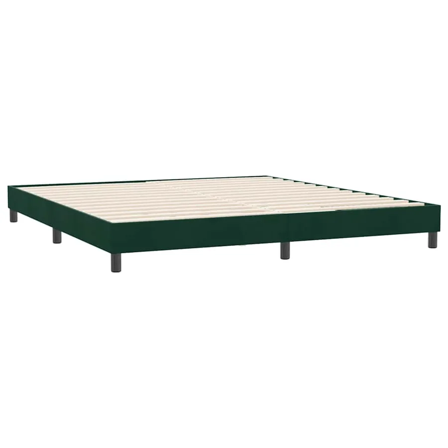 Cadre de lit sans matelas vert foncé 180x220 cm velours - 7