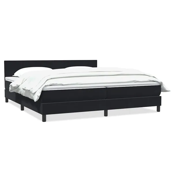 Sommier à lattes de lit avec matelas noir 200x220 cm velours