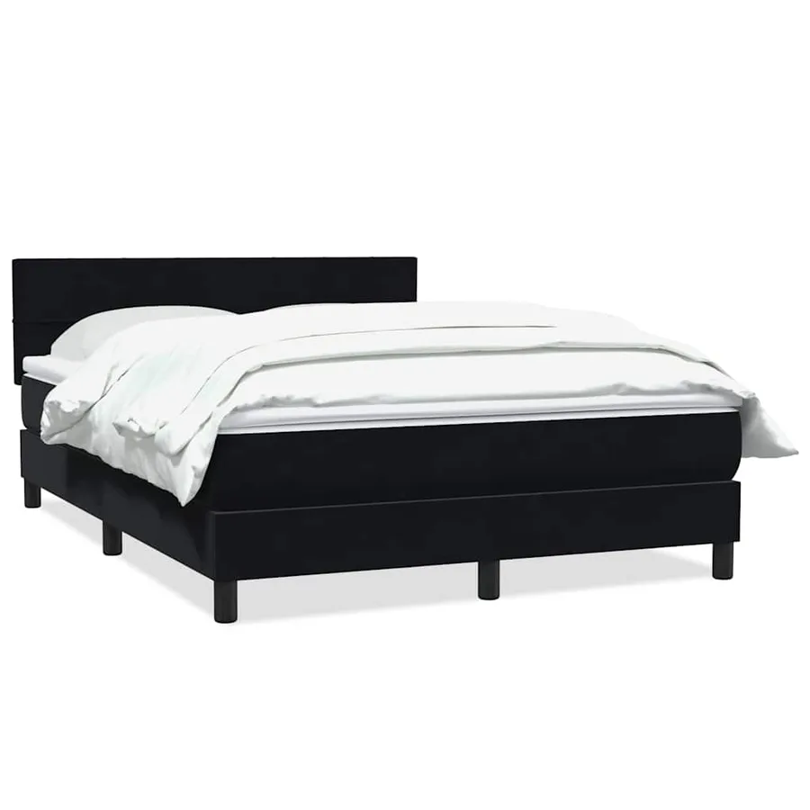 Sommier à lattes de lit avec matelas noir 160x220 cm velours - 2