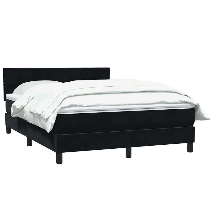 Sommier à lattes de lit avec matelas noir 160x220 cm velours - 3