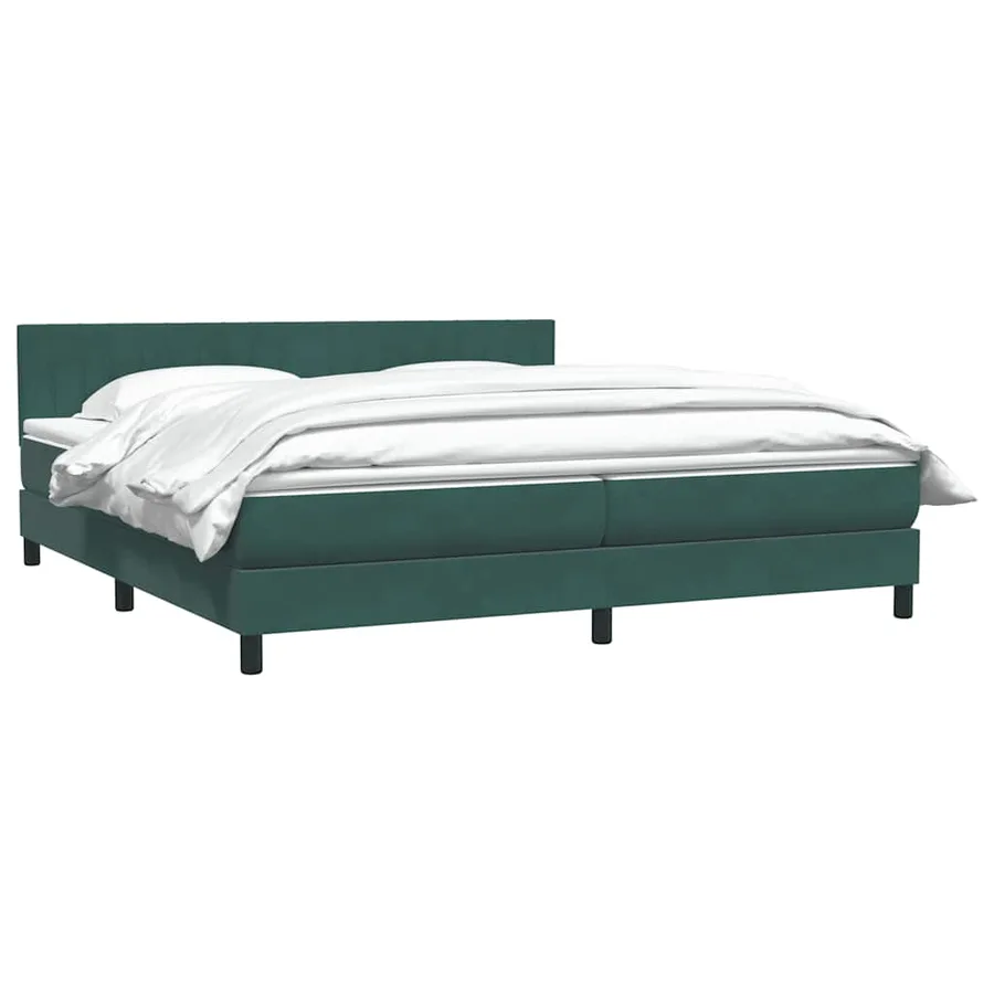 Sommier à lattes de lit et matelas vert foncé 180x220cm velours - 4