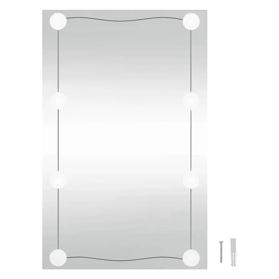 Miroir mural avec lumières LED 40x60 cm verre rectangulaire - 16