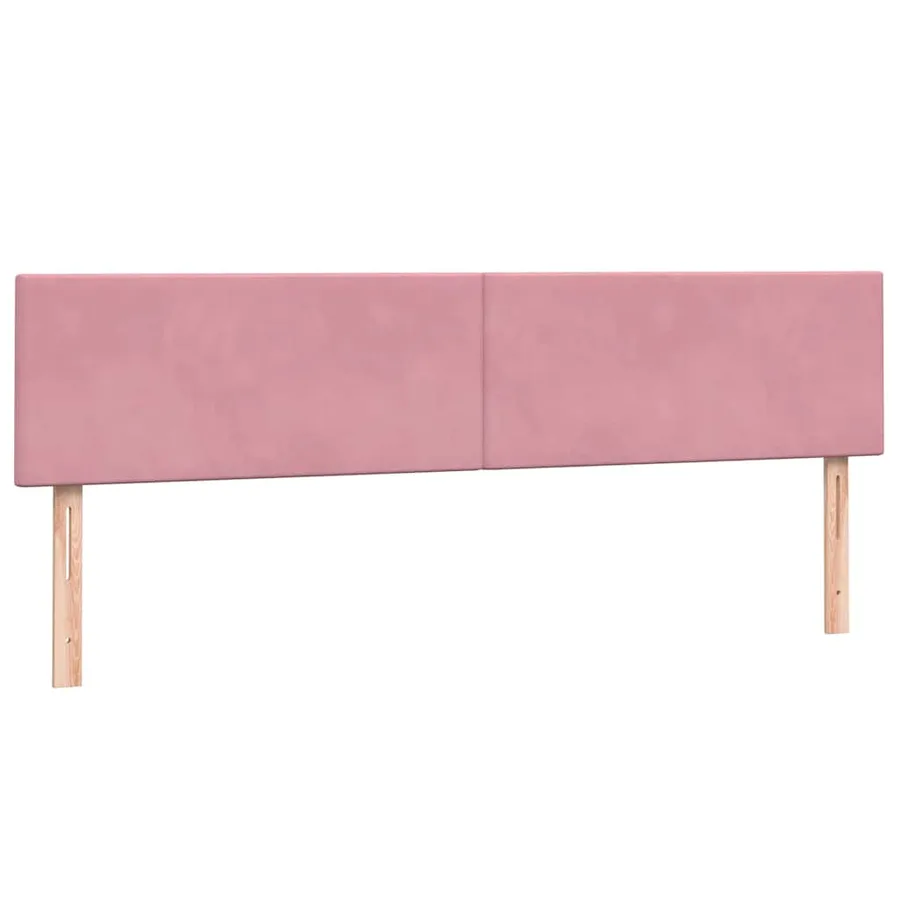 Sommier à lattes de lit avec matelas rose 200x220 cm velours - 7