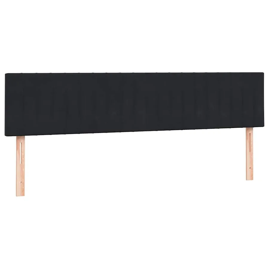 Sommier à lattes de lit avec matelas noir 200x220 cm velours - 7