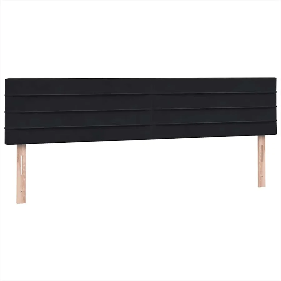 Sommier à lattes de lit avec matelas noir 200x220 cm velours - 7