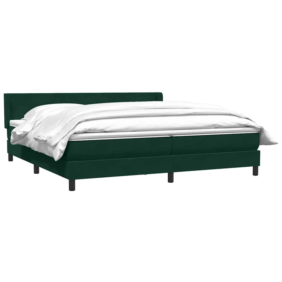 Sommier à lattes de lit et matelas vert foncé 180x220cm velours - 3