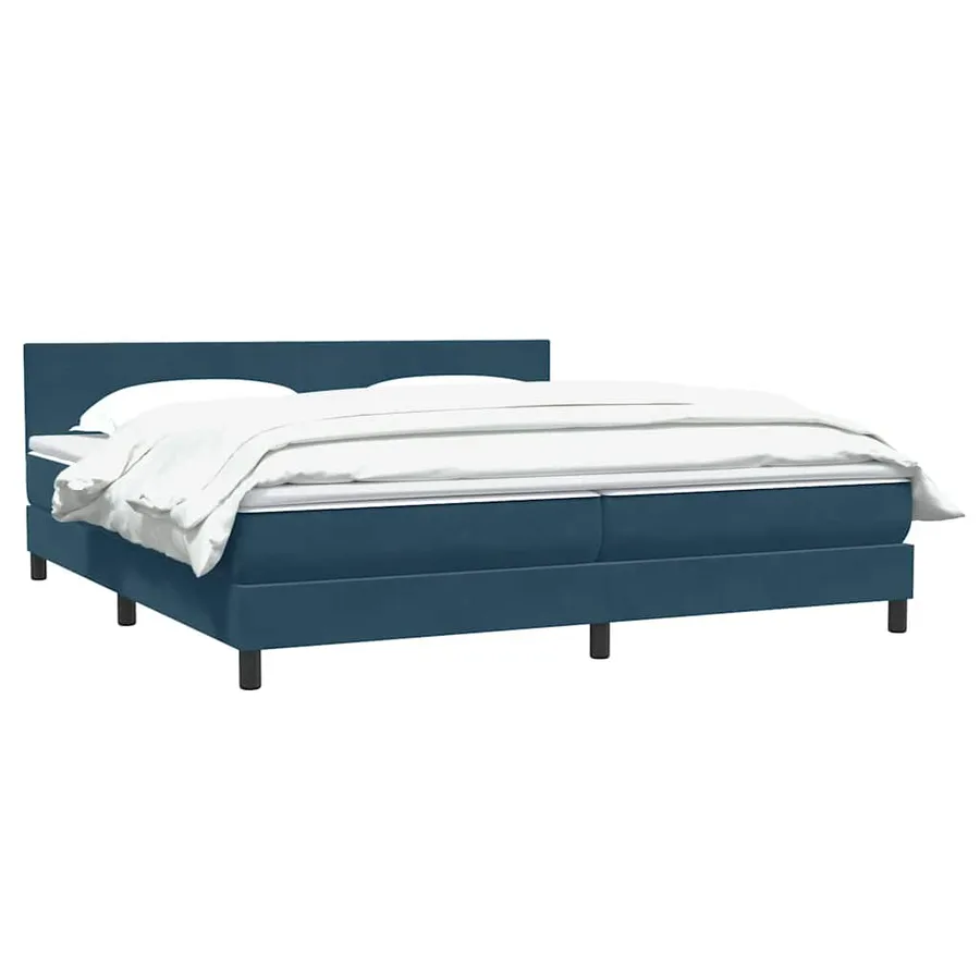 Sommier à lattes de lit et matelas bleu foncé 200x220cm velours - 4