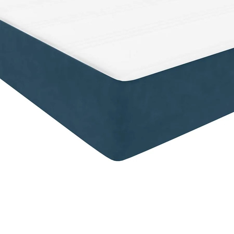 Sommier à lattes de lit et matelas bleu foncé 200x220cm velours - 9