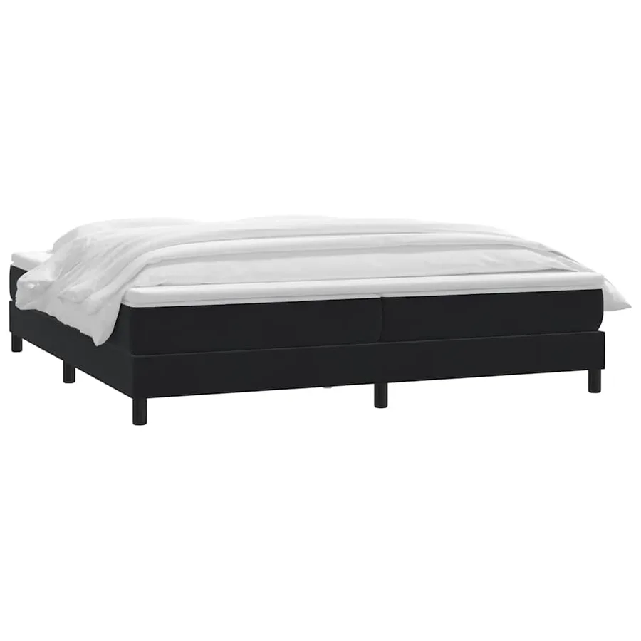 Sommier à lattes de lit avec matelas noir 180x220 cm velours - 3