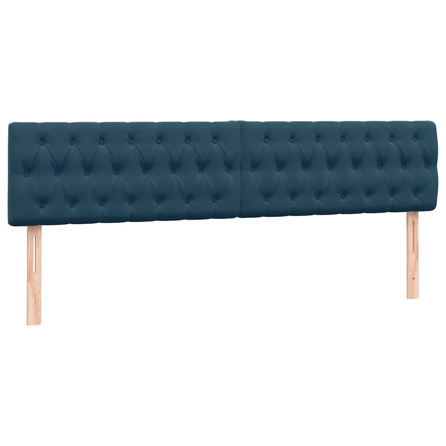 Sommier à lattes de lit et matelas bleu foncé 180x220cm velours - 7