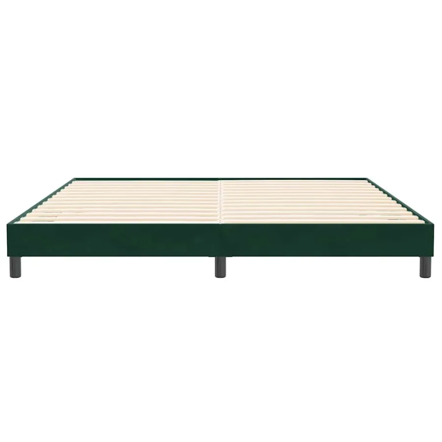 Cadre de lit sans matelas vert foncé 200x220 cm velours - 5