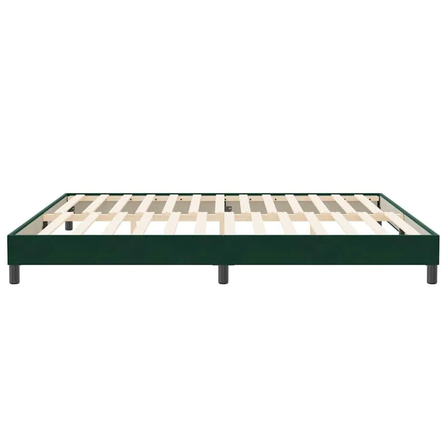 Cadre de lit sans matelas vert foncé 200x220 cm velours - 6