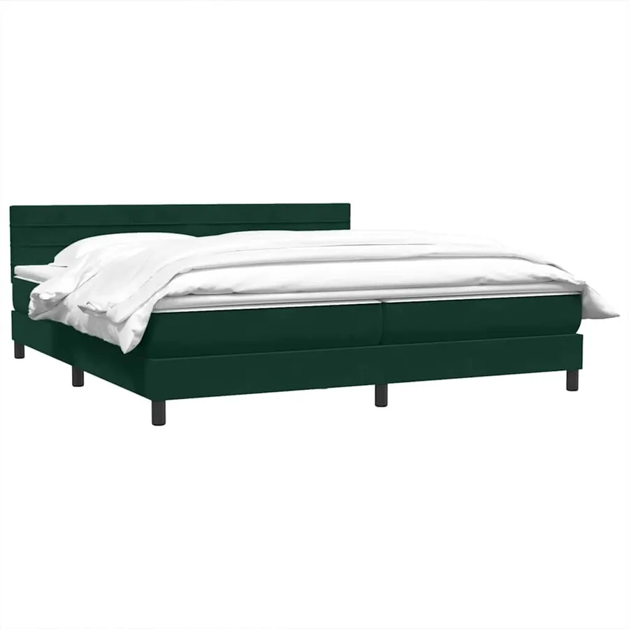 Sommier à lattes de lit et matelas vert foncé 200x220cm velours - 2