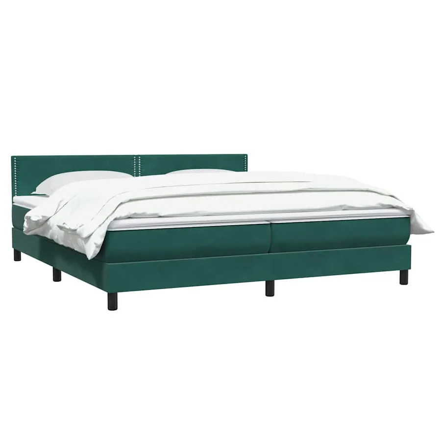 Sommier à lattes de lit et matelas vert foncé 200x220cm velours - 3