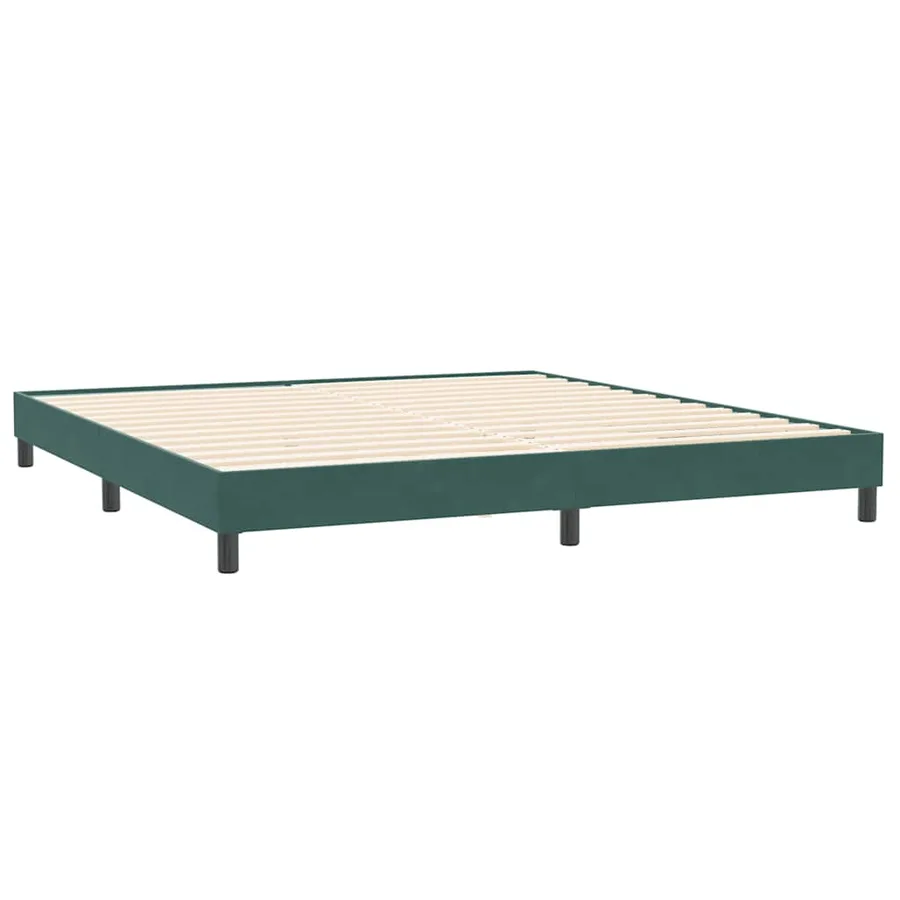 Sommier à lattes de lit et matelas vert foncé 200x220cm velours - 5