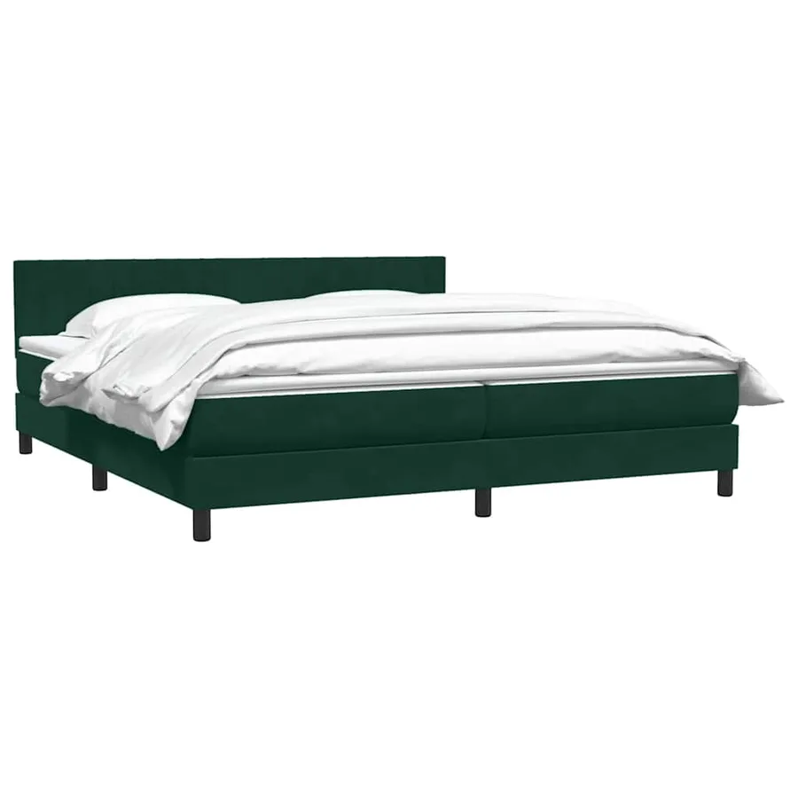 Sommier à lattes de lit et matelas vert foncé 200x220cm velours - 3