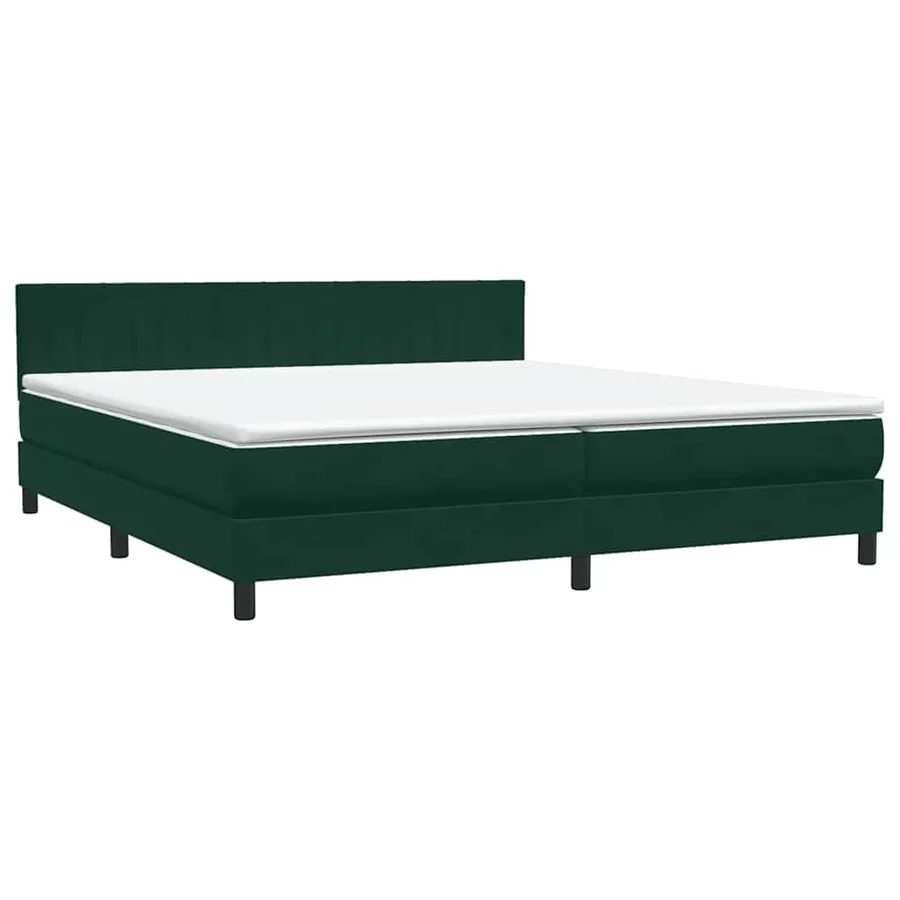 Sommier à lattes de lit et matelas vert foncé 200x220cm velours - 4