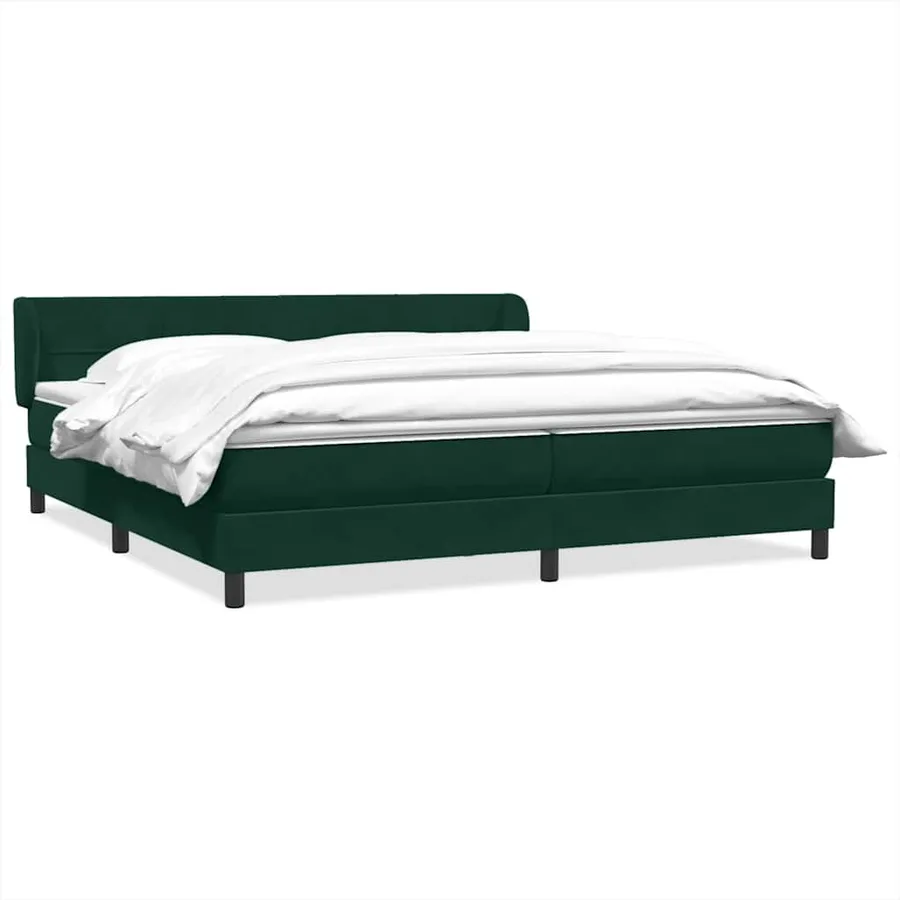 Sommier à lattes de lit et matelas vert foncé 200x220cm velours - 2