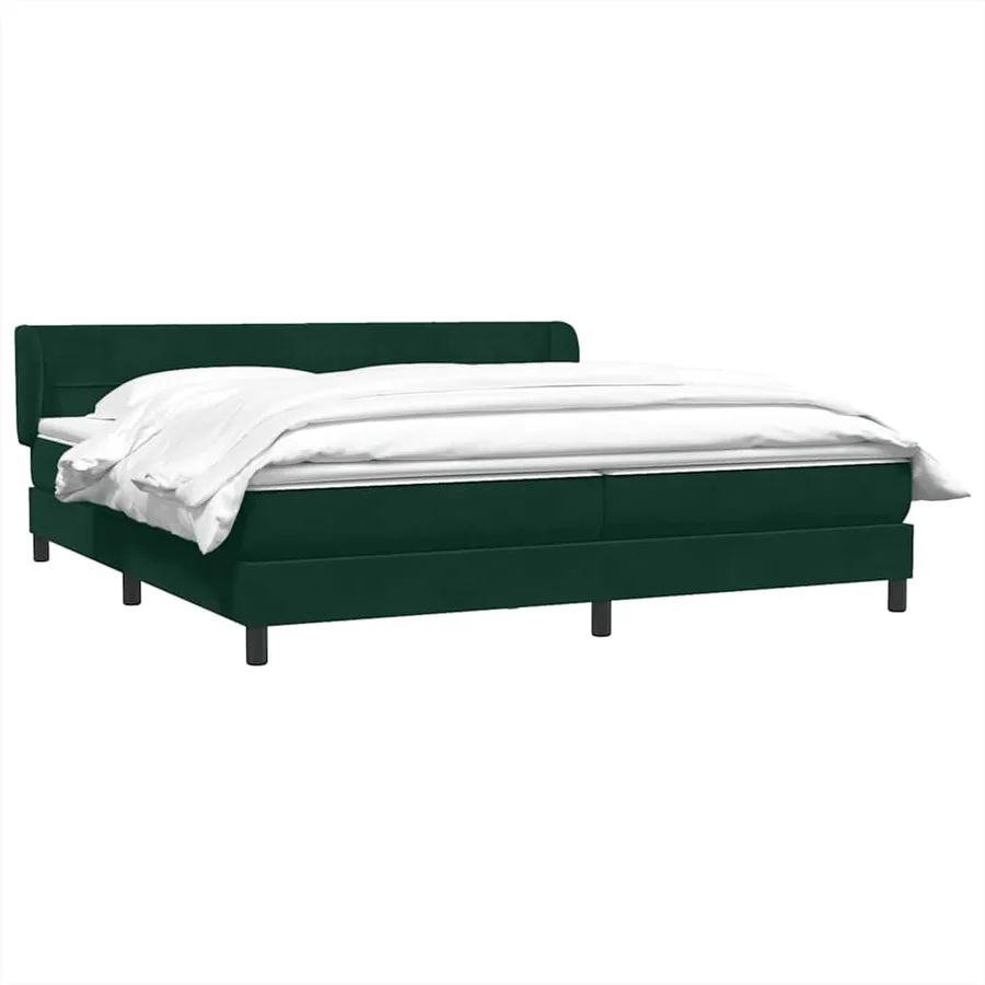 Sommier à lattes de lit et matelas vert foncé 200x220cm velours - 3
