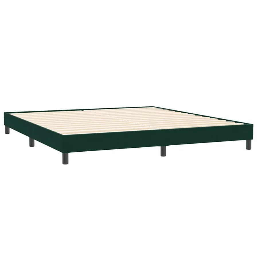 Sommier à lattes de lit et matelas vert foncé 200x220cm velours - 5