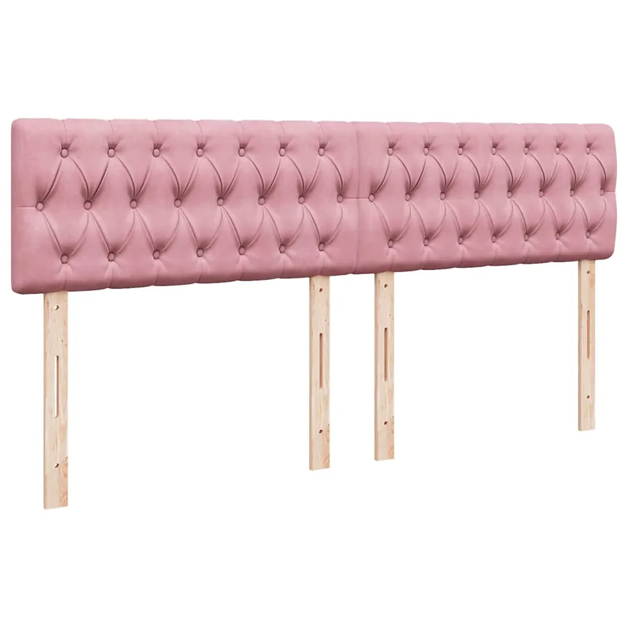 Cadre de lit ottoman avec matelas rose 160x200 cm velours - 9