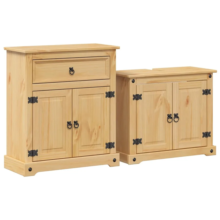 Ensemble de meubles salle de bain 2 pcs Corona bois pin massif - 2