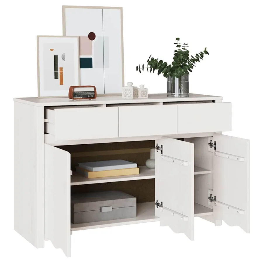 Buffet Drammen Blanc 114 x 43 x 75,5 cm Bois de pin massif - 3