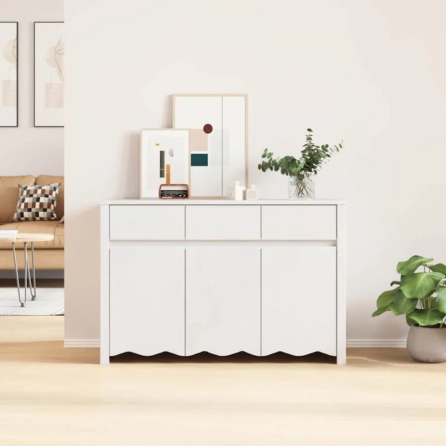 Buffet Drammen Blanc 114 x 43 x 75,5 cm Bois de pin massif - 4