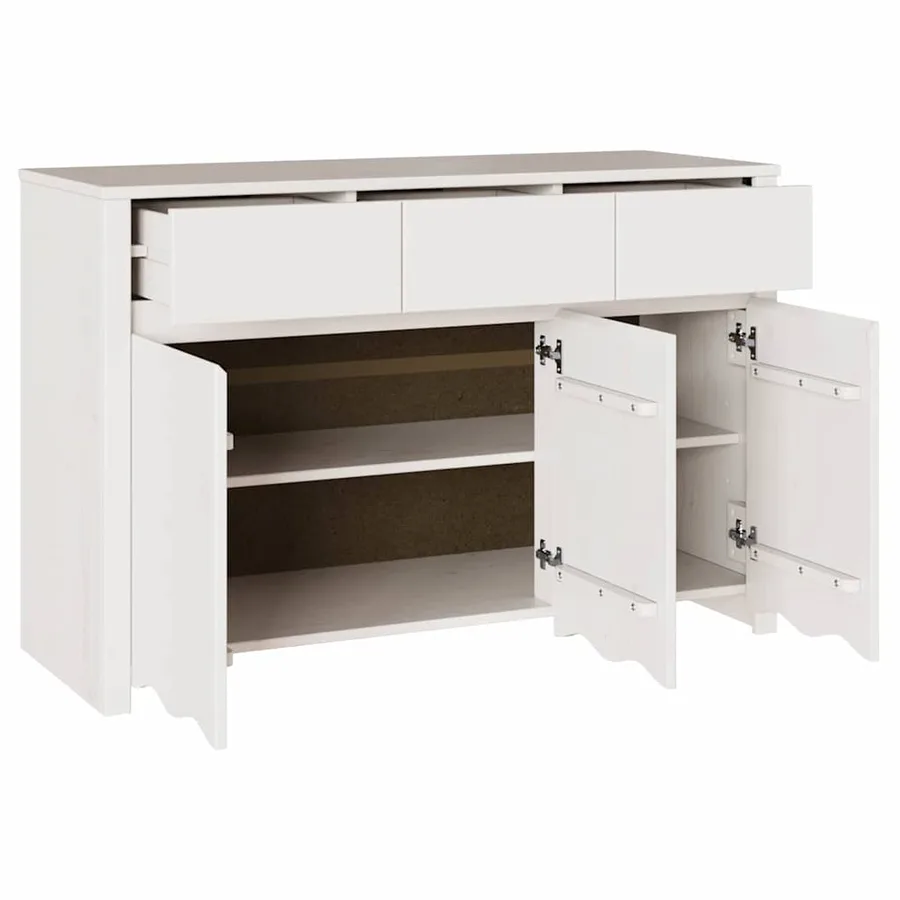 Buffet Drammen Blanc 114 x 43 x 75,5 cm Bois de pin massif - 5