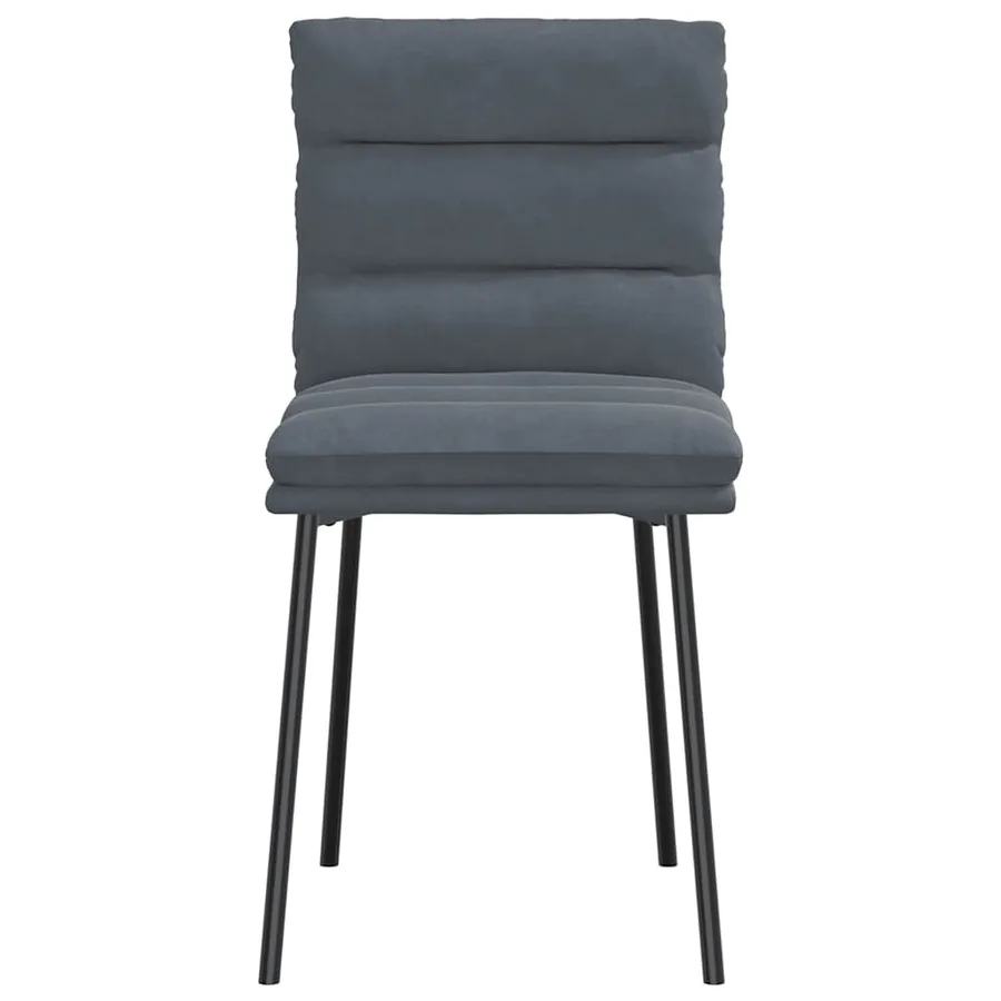 Chaises à manger lot de 6 gris foncé velours - 4