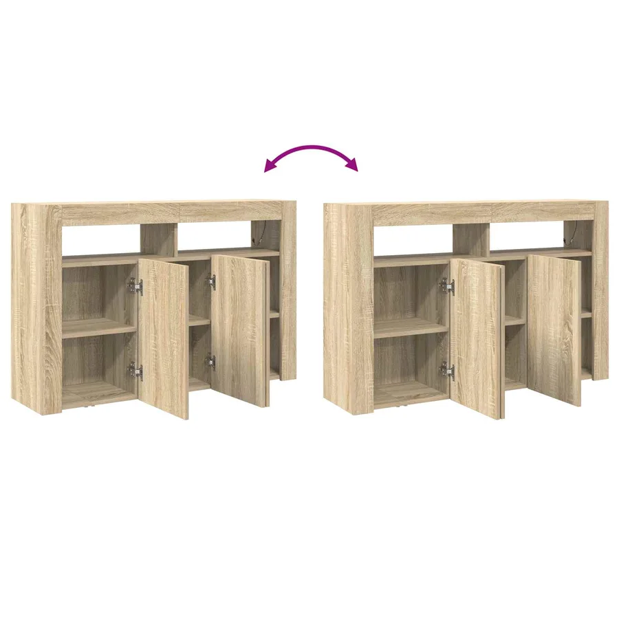 Buffet Chêne Sonoma 116 x 30 x 75 cm Bois d'ingénierie - 13