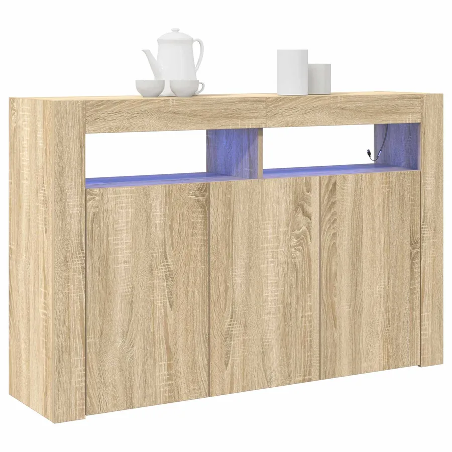 Buffet Chêne Sonoma 116 x 30 x 75 cm Bois d'ingénierie - 3