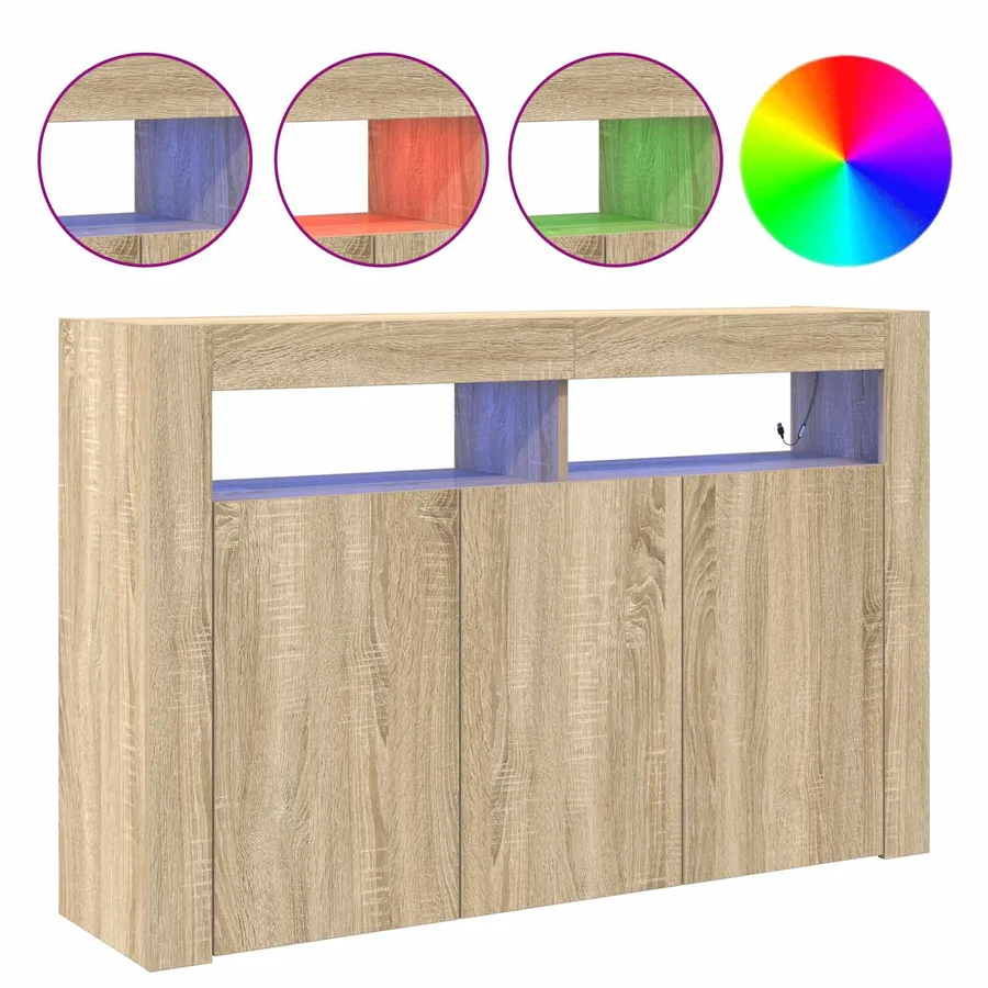 Buffet Chêne Sonoma 116 x 30 x 75 cm Bois d'ingénierie - 4