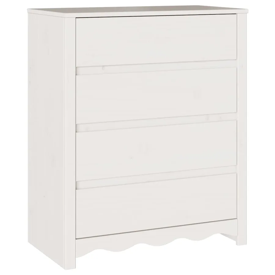 Commode Drammen Blanc 76,5 x 40 x 91 cm Bois de pin massif - 2