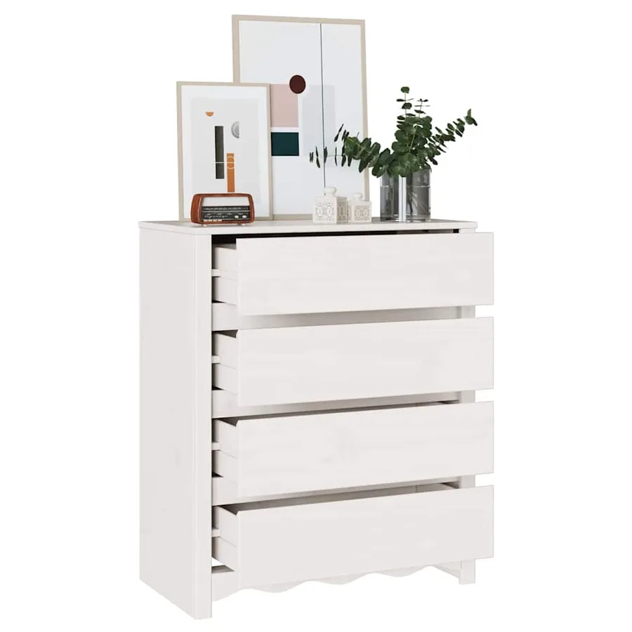Commode Drammen Blanc 76,5 x 40 x 91 cm Bois de pin massif - 3