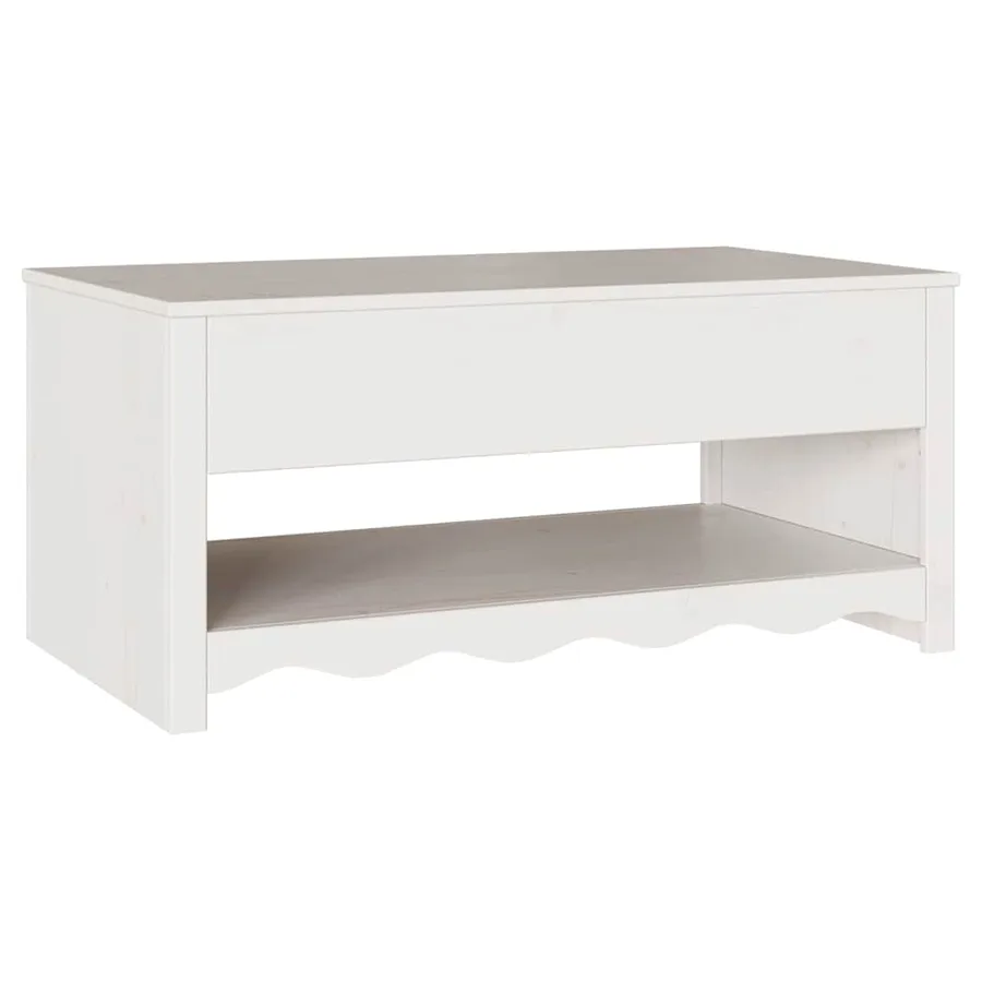 Table basse Drammen Blanc 99 x 55 x 45 cm Bois de pin massif - 6