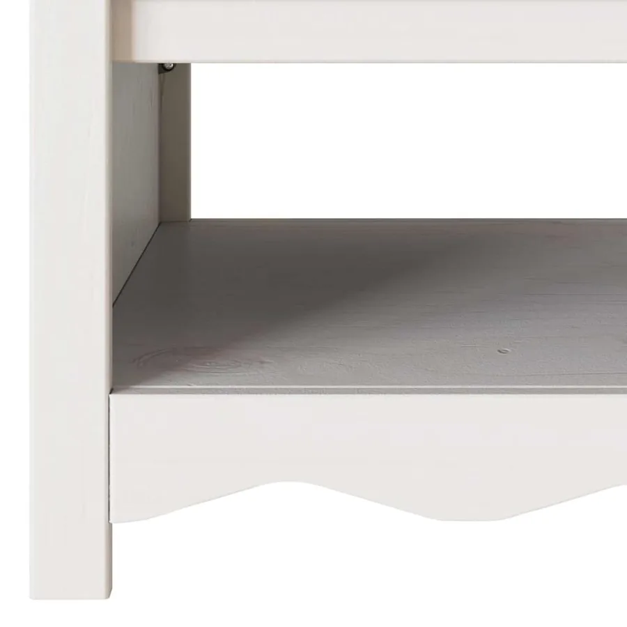 Table basse Drammen Blanc 99 x 55 x 45 cm Bois de pin massif - 8