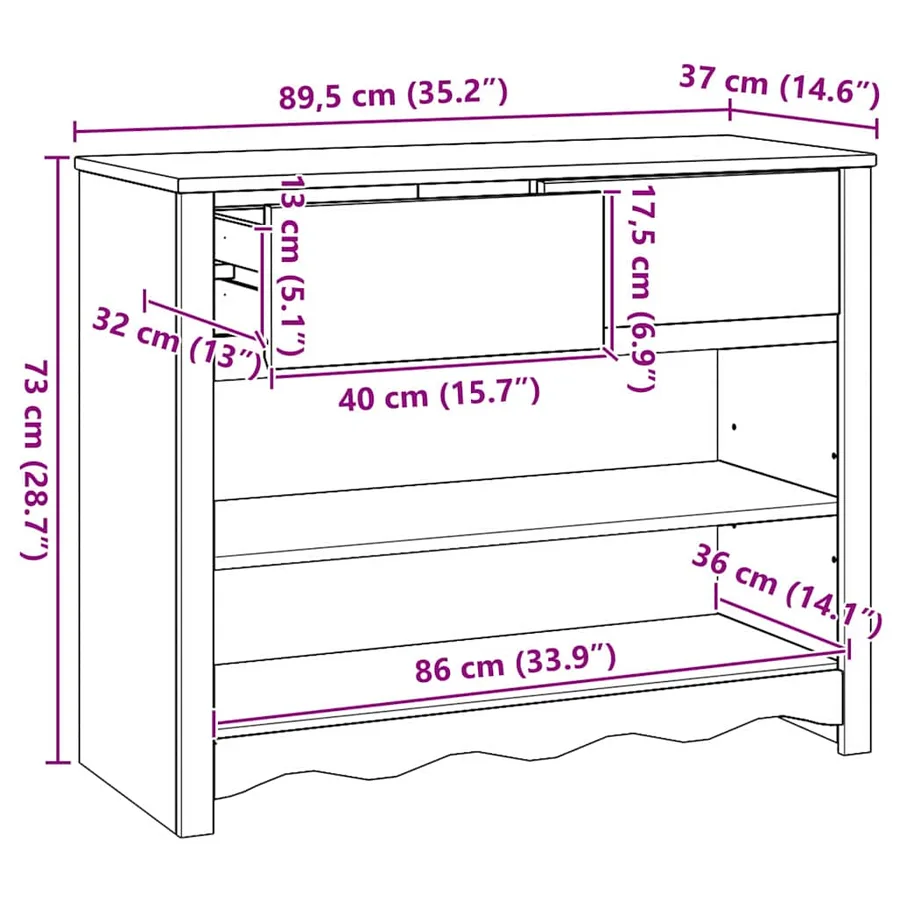 Table console avec tiroir Drammen Blanc 89,5 x 37 x 73 cm - 12