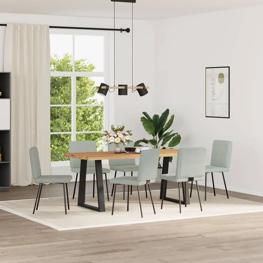 Chaises à manger lot de 6 gris clair velours - 2