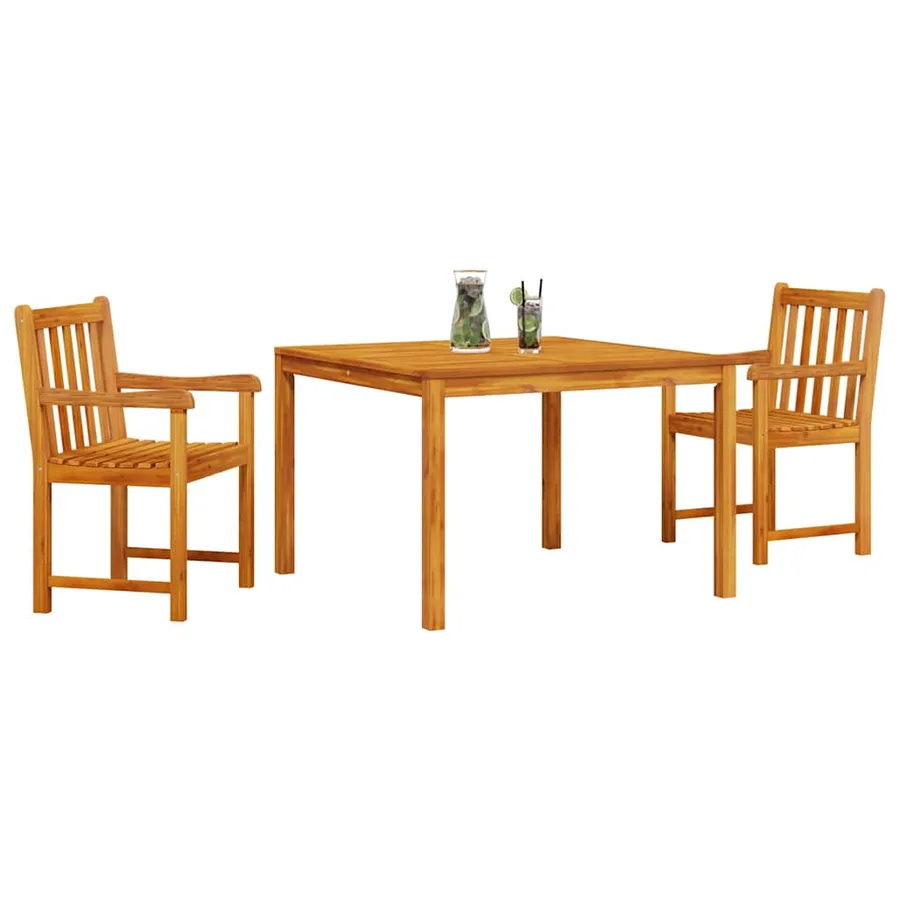 Ensemble de salle à manger pour jardin 3 pcs Marron - 3